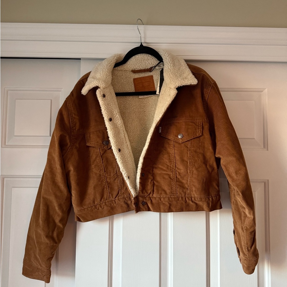 Brown Corduroy Jacket with Cream Lining